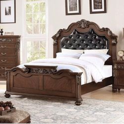 King Size Bed + Dresser + Mirror + Nightstand