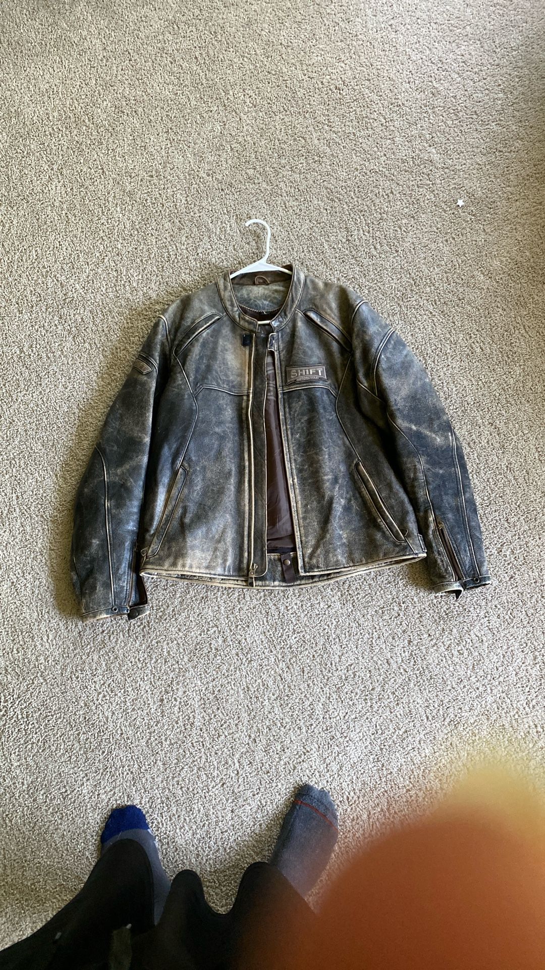 Heavy Leather Biker Jacket Brand New 