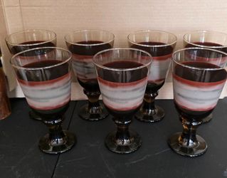 Libby Sango Brown vintage 7" Goblets