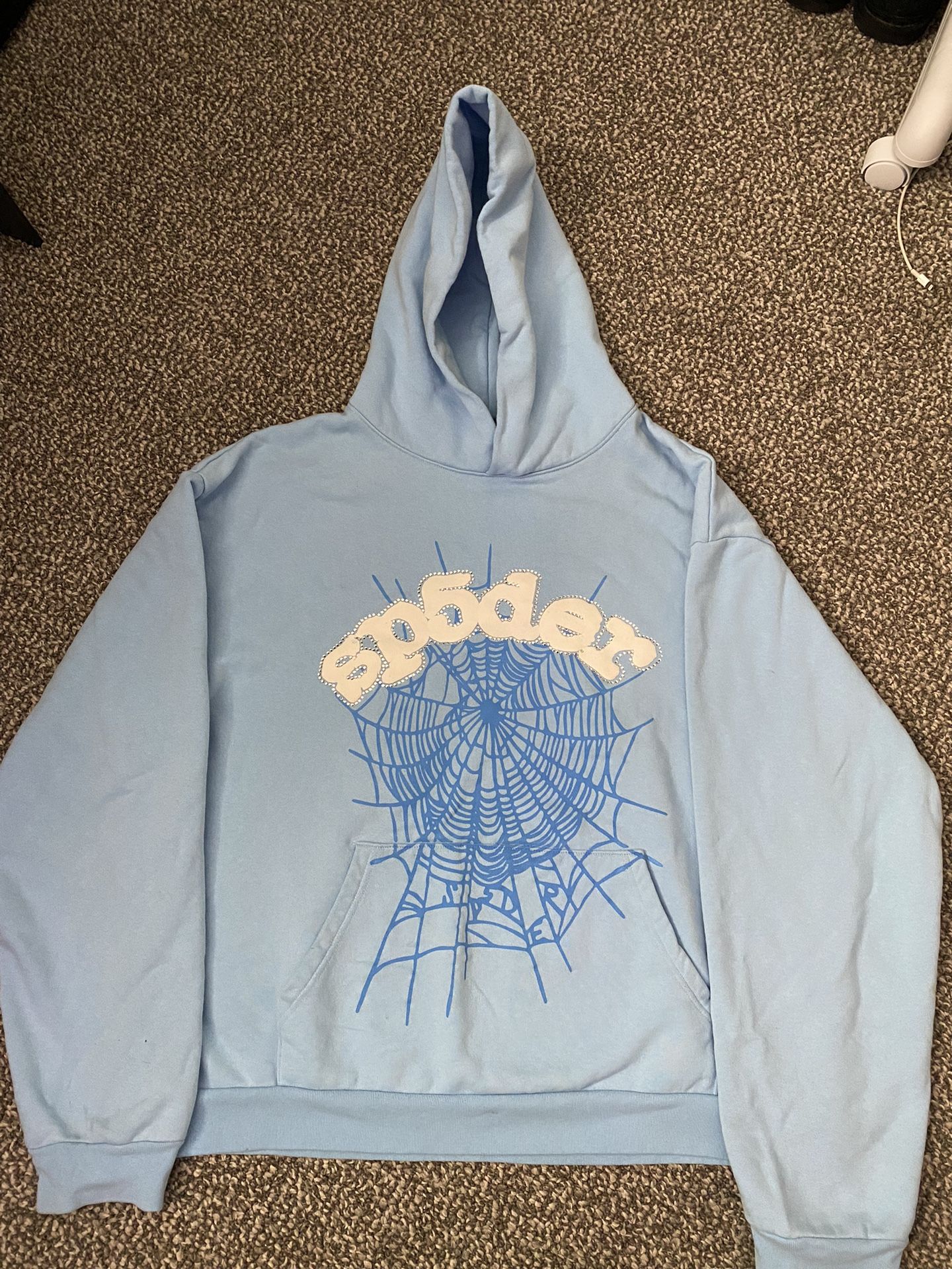 Sp5der Hoodie Light Blue