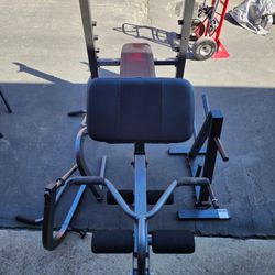 Weight Bench, Bar, & Weights