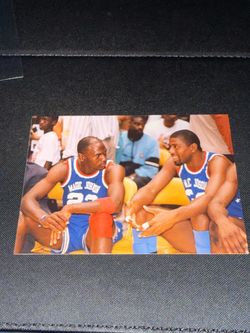 photo Michael Jordan & Magic Johnson on Fuji color photo