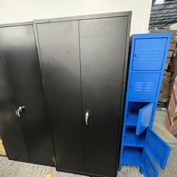 71“ Metal Storage Cabinet with 2 Door and 4 Adjustable Shelves, Steel Cabinet for Warehouse, Garage, Home, Office,Easy Assemble Required