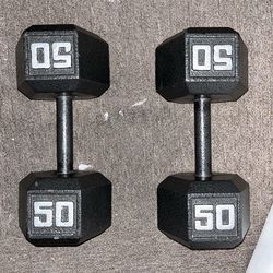50 Pound dumbbells pair