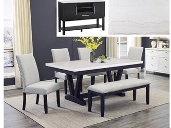 Varley Marble tbl/side Dining Room 🤓📍😘😎🚛