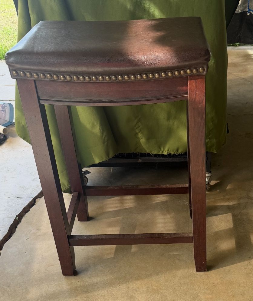 Faux Leather Stool