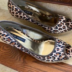 Nine West Cheetah Wedges