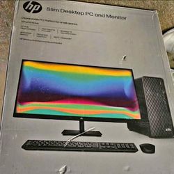 Hp 27in slim Desktop PC and monitor all in one 512gb 8 gb ram