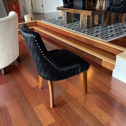 6 Velvet Dining Chairs - Table NOT Included 