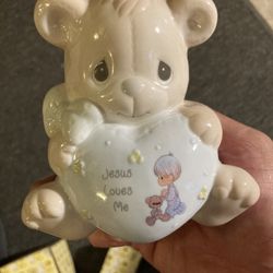 Precious Moments Teddy Bear Piggy Bank