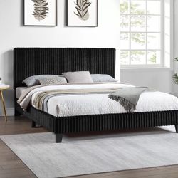 Brand New Super Plush Corduroy Queen Size Bed Frame 