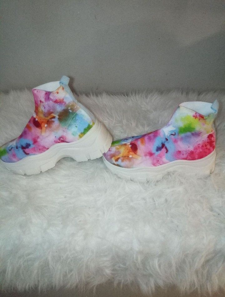Womens Multi Color Ankle Shoes