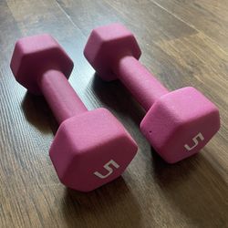 Pair Of 5 Lb Dumbbells