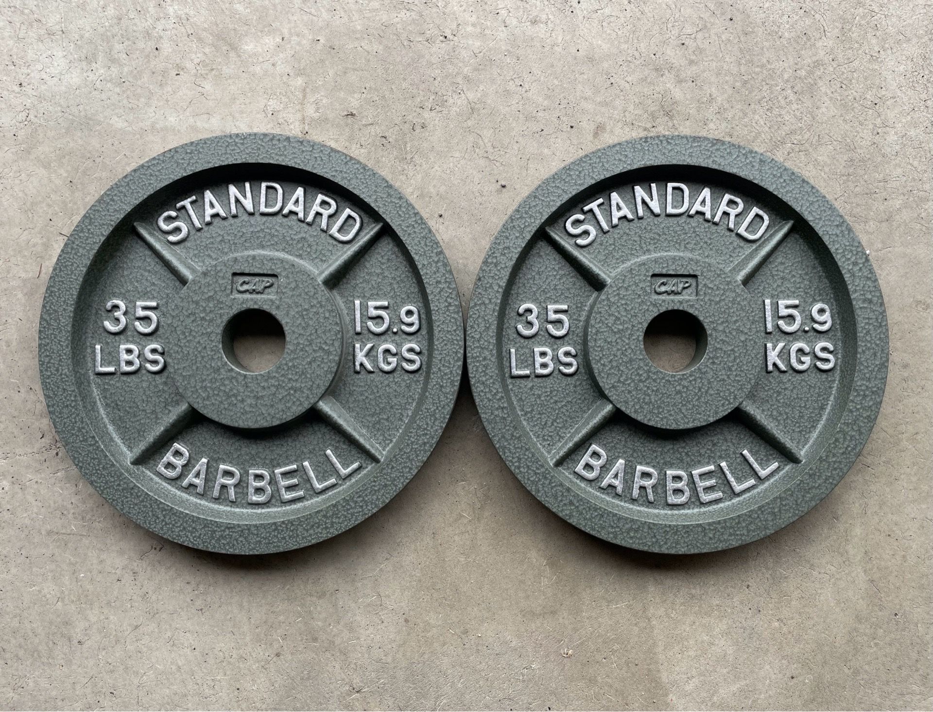 35lb Olympic 2" weight plate weights plates 35 lb 35lbs Ibs cast iron for Barbell Bar