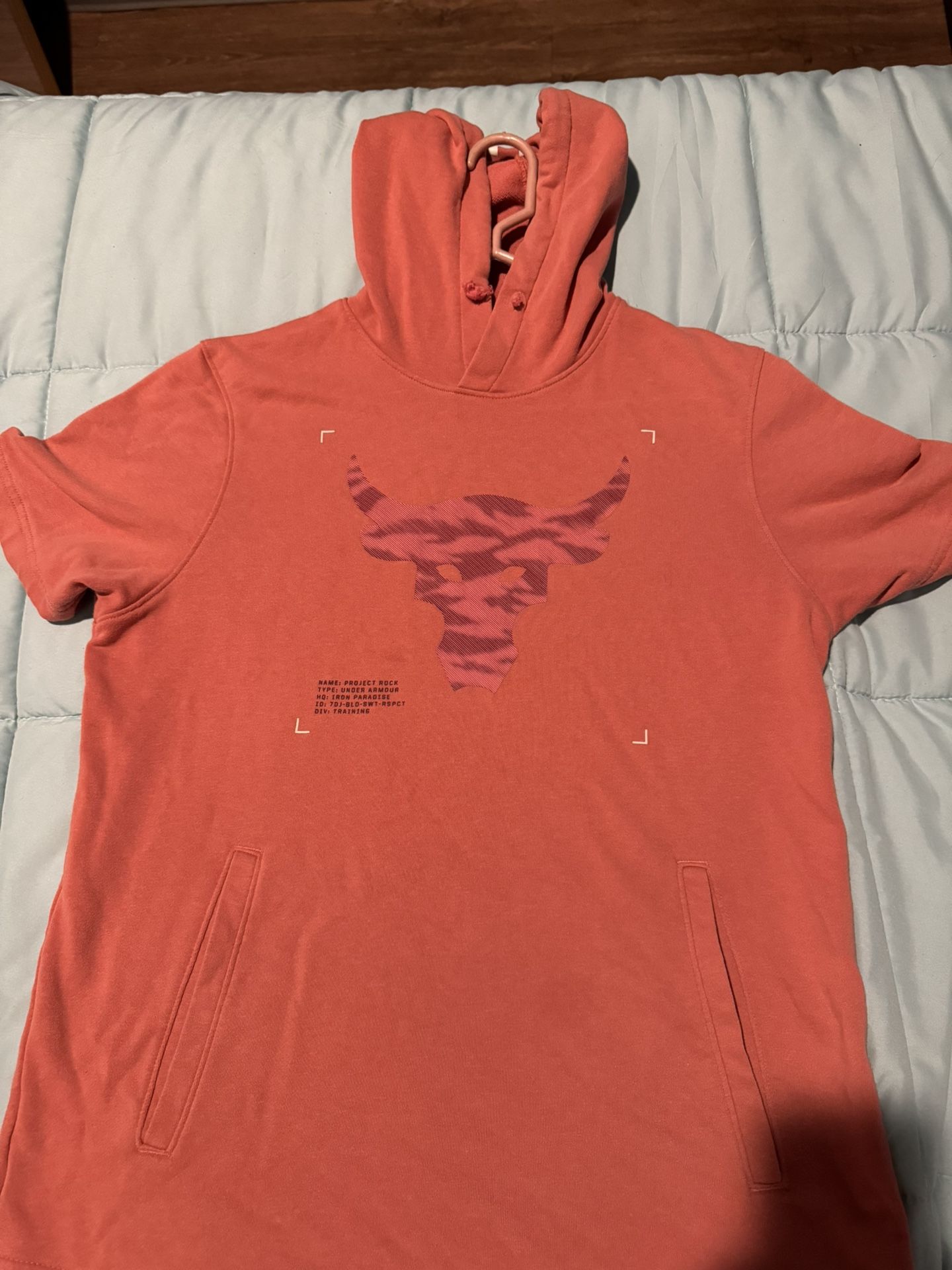 Men's Under Armour Project Rock Terry Short Sleeve Hoodie