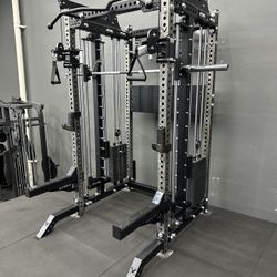 PRO SERIES Ultimate Half Rack Functional Trainer w/Smith Machine Bar | 400lb Stack | Gym Equipment | Fitness | Commercial | Squat Rack 
