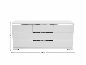 White Dresser with Chrome Handles