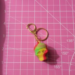 3ml RED/YELLOW/GREEN  SILICONE SKULL STORAGE CONTAINER KEYCHAIN 