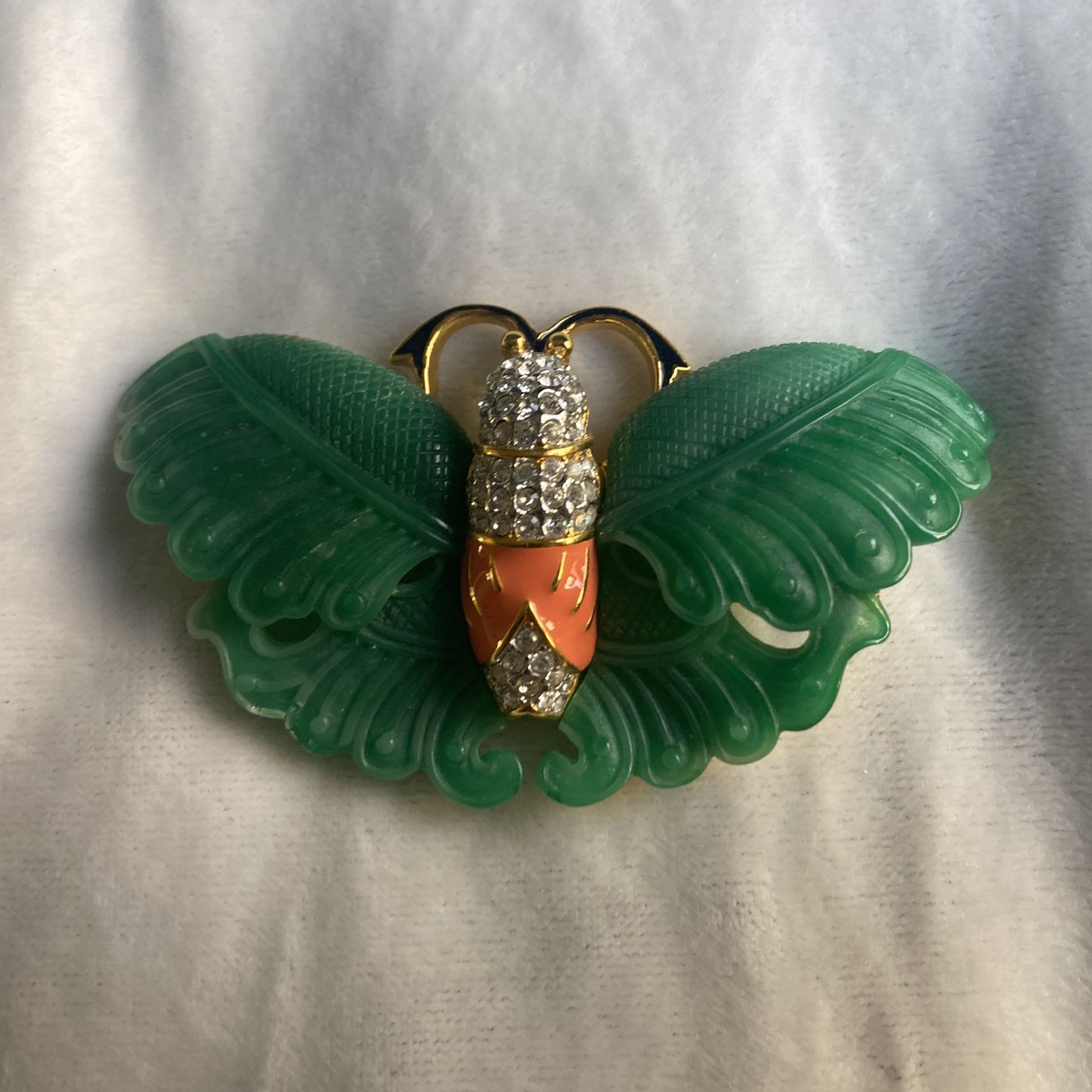 KJL Jade Butterfly Pin