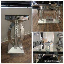 Mirrored living room table