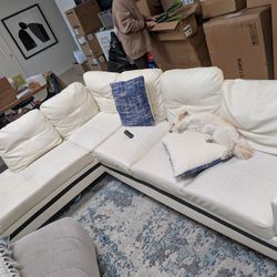 Vegan Leather Sectional Couch 