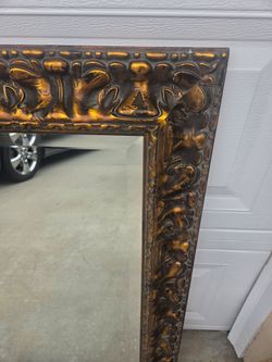 Gold Ornate Framed Wall Mirror