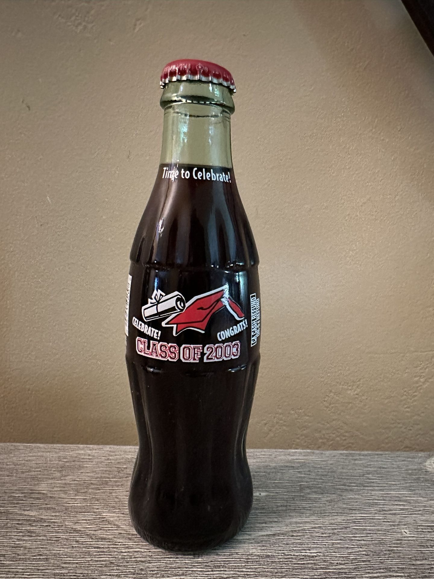 Vintage Coke Bottle celebrating Class of 2003 Graduation. 