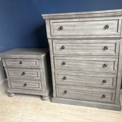Solid Wood Dresser And Night Stand Combo