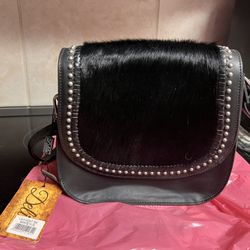 Delila Leather Hair-On Crossbody Purse 
