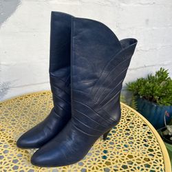 Vintage Gloria Vanderbilt Leather Boots - Size 8