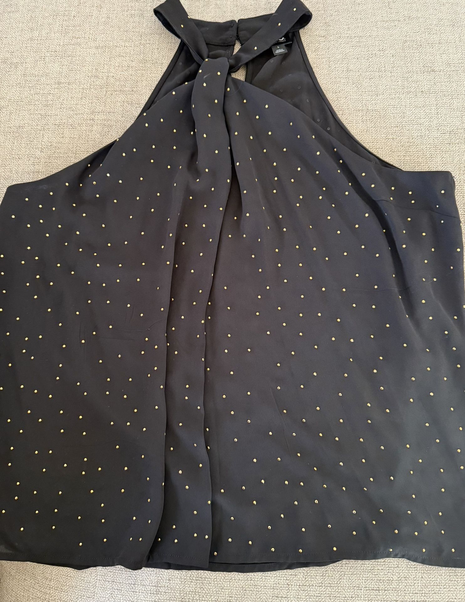 INC elegant black halter Stud top L
