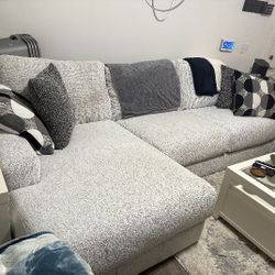 Chenille Sofa Set Of 2 Pieces, Chaise And Couch.