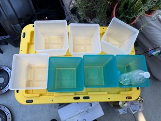 7 plastic bins