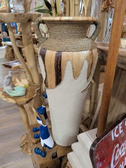 Large multi textured vase
