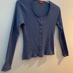 C128  Esprit, Button  Up Lightweight Sweater Blouse  Size Womens Medium, Junior Large.$10.00 Is 