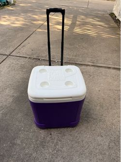 Igloo 60 Qt Ice Cube Rolling Cooler with Wheels - Purple & White”