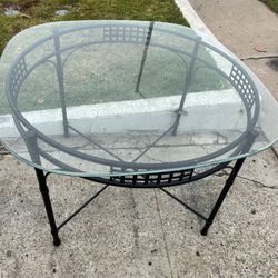 Glass Patio Table Outdoor Dining Table 4 Feet