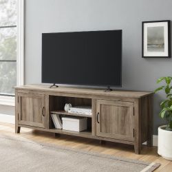 New Extra Large 70” Grey Wash Farmhouse TV Stand