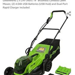 Greenworks 2 x 24V (48V) 14" Brushless Cordless Lawn Mower

