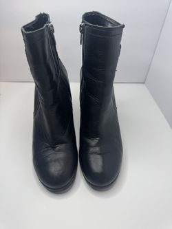 Marc Fisher'Kattie'Black Leather Ankle Booties Women's Size 7.5M