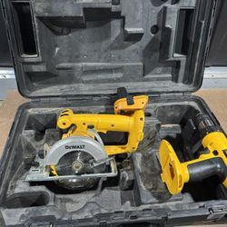 Dewalt Cordless 18V Circular Saw And Metal Chuck Drill With Adapter
