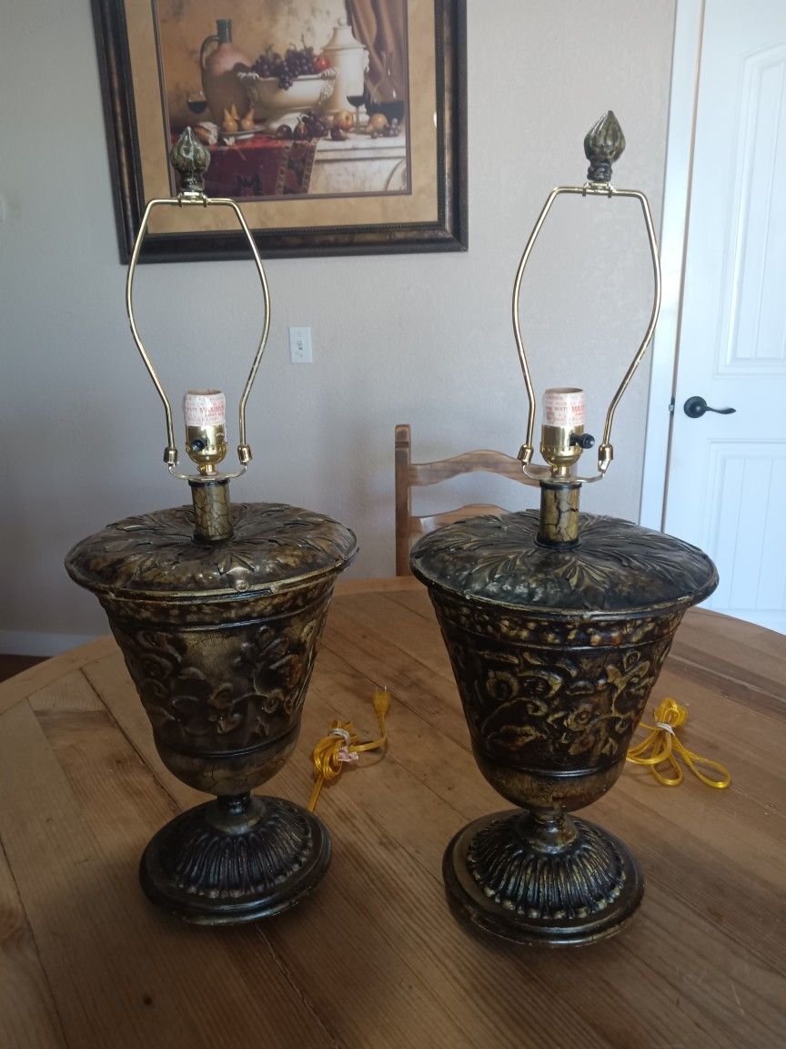 2 Large Vintage Antique Lamps