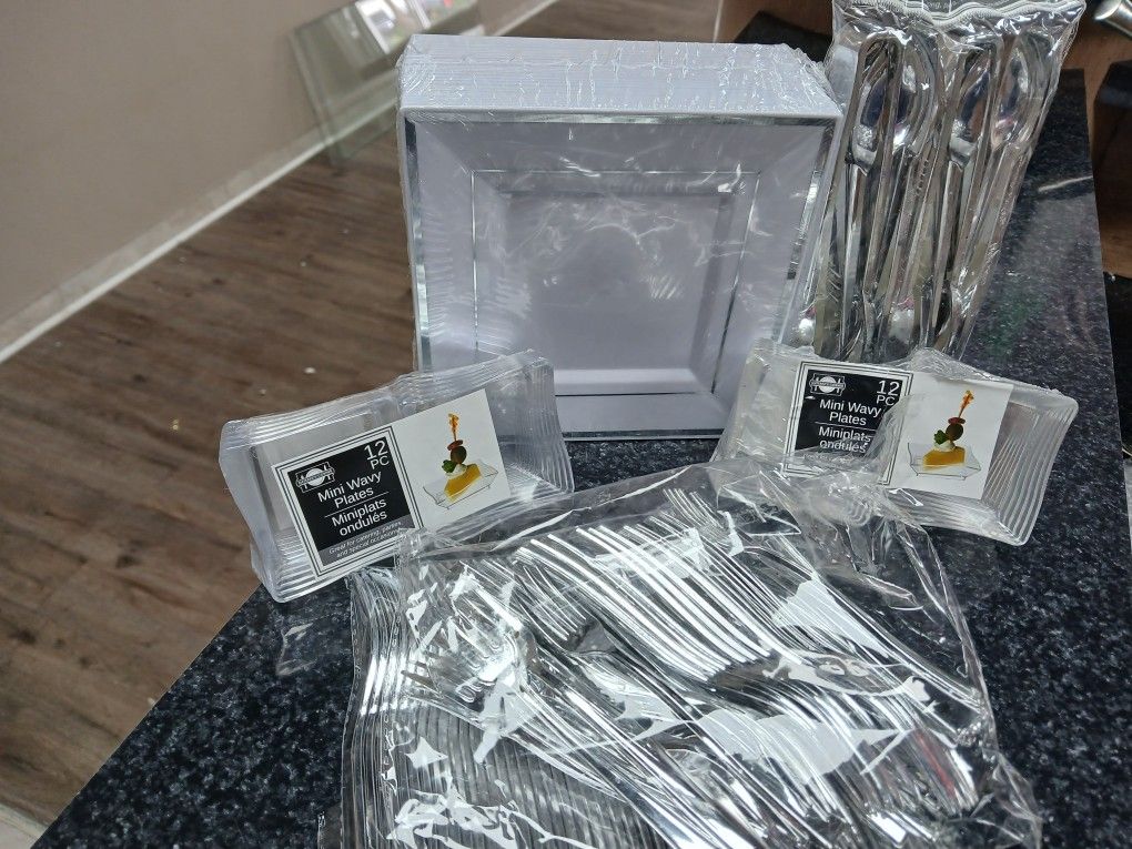 Weddings Small Plates & Forks. Mini Trays & Tongs