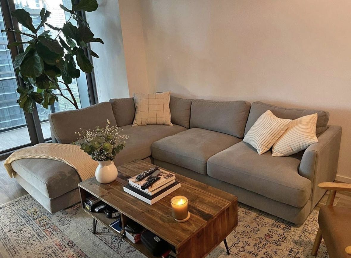 West Elm Gray Haven 2 Piece Sectional Sofa Couch - π WE DELIVER & FINANCE πΈ