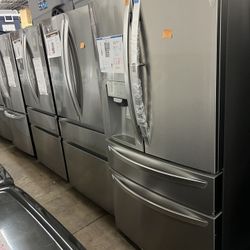 New Refrigerator With Freezer In Stainless Steel, White Or Black Fridge , 28”30”33” Starting At 400$, 36” French Door Or Side By Side 750$ & Up