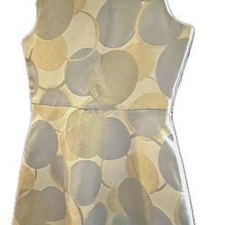Blush by US Angels Blue Ivory Metallic Gold polka Dot Dress Size 12