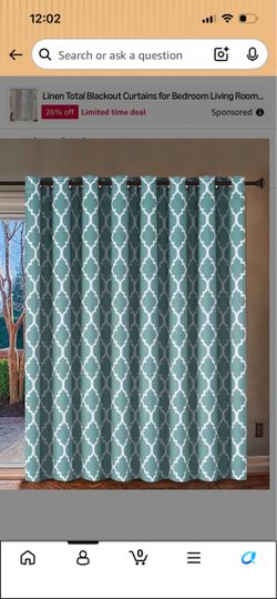 NEVER USED-Blue/Teal White Curtain 100x84