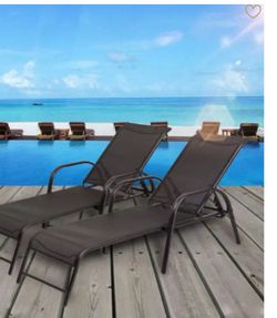 All new 2 pieces outdoor patio lounge chaise recliner