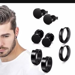 Set 4 Pair Different Types Shape Unisex Earrings