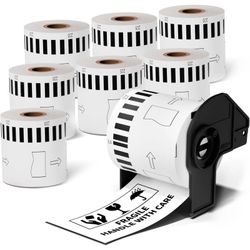 8-Pack Unistar - Brother QL Label Printer Continuous Label (2.4 in x 100 ft)